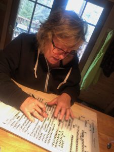 Leanne doing letraset.