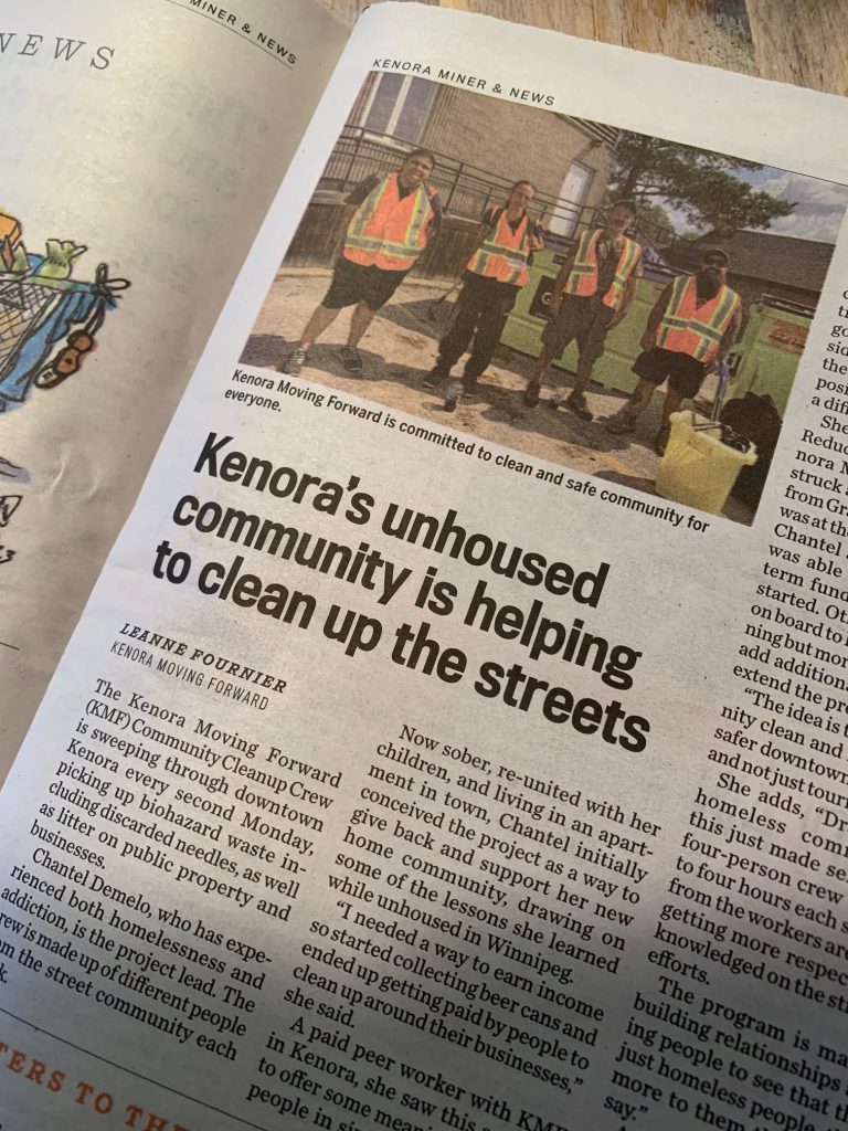 Kenora Miner and News article about KMF cleanup crew
